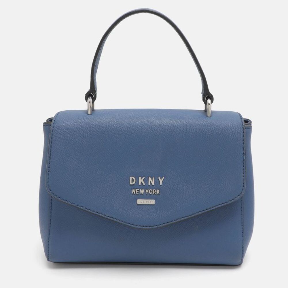 Dkny Blue Leather Top Handle Bag